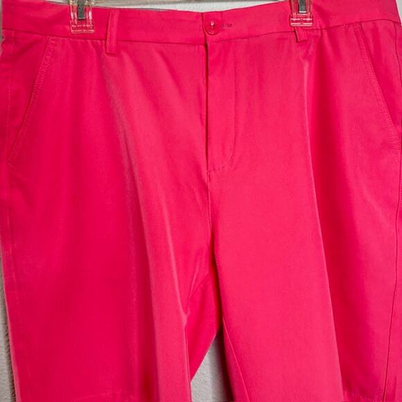 Hreski Mens Performance Golf Shorts Rose Size 36 Button Front With Pockets - Picture 2 of 8
